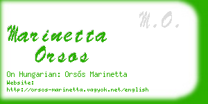 marinetta orsos business card